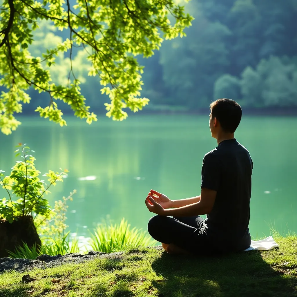 Eine Person meditiert in einer ruhigen Umgebung, um mentale Stärke zu entwickeln