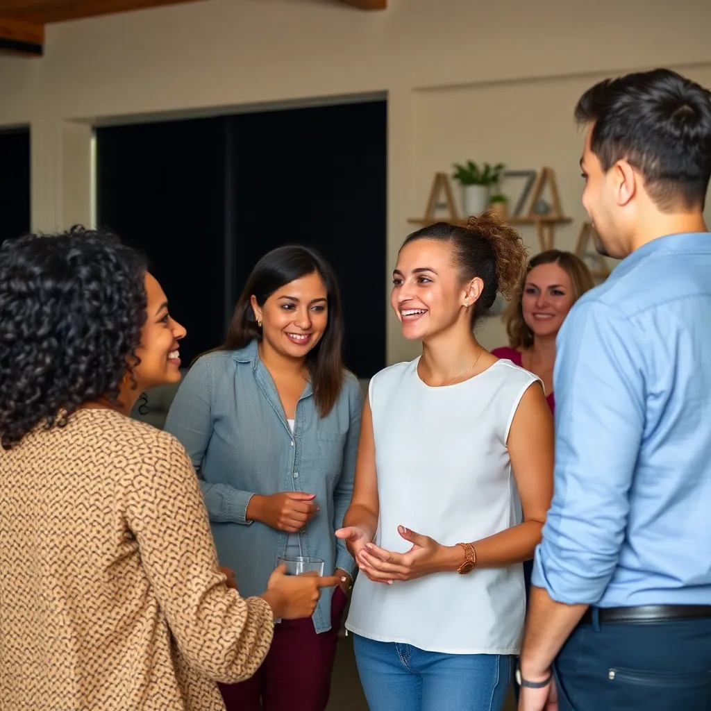 Gruppe von Menschen, die sich in einem Workshop austauschen und netzwerken